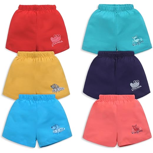 LuvLap Cotton Shorts Set Pack of 6