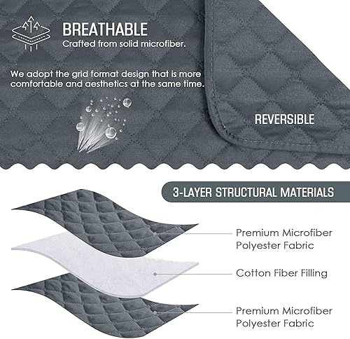 Miniatura 2 de Funda para sofá en forma de L, reversible, para sofá seccional, para decoración del hogar (gris claro)