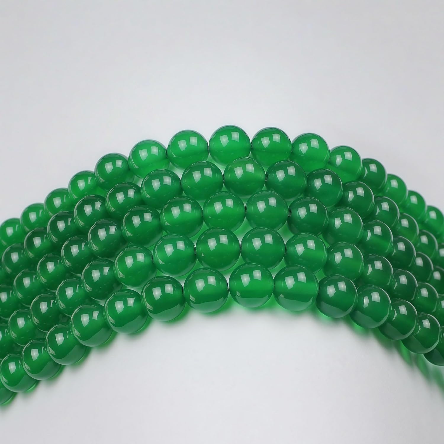 MJDCB 7A Natural Green Agate Round Stone Loose Beads for Necklace Bracelet Charms Jewelry Making 15"(4mm) - Image 7