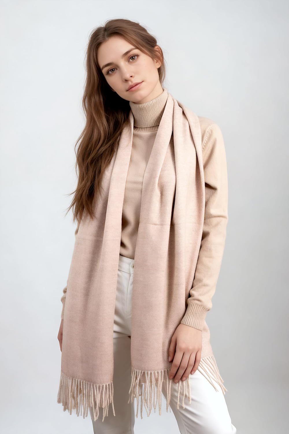 Achillea Warm Cashmere-Feel Winter Scarf for Women– Pashmina Shawl Wrap for Daily Wear, Travel & Cold Weather - Image 6