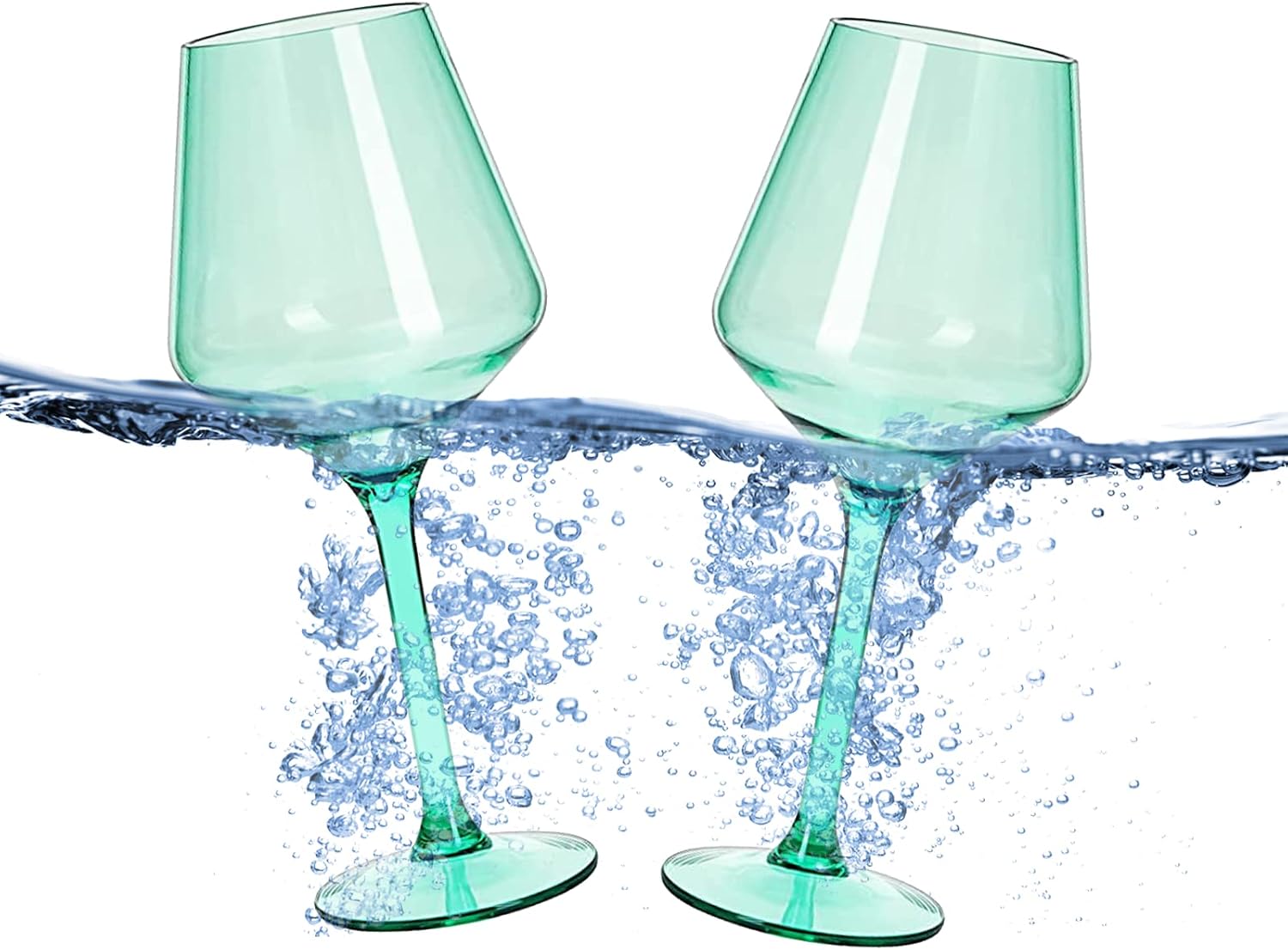 Floating Wine Glasses for Pool 2 Set Shatterproof