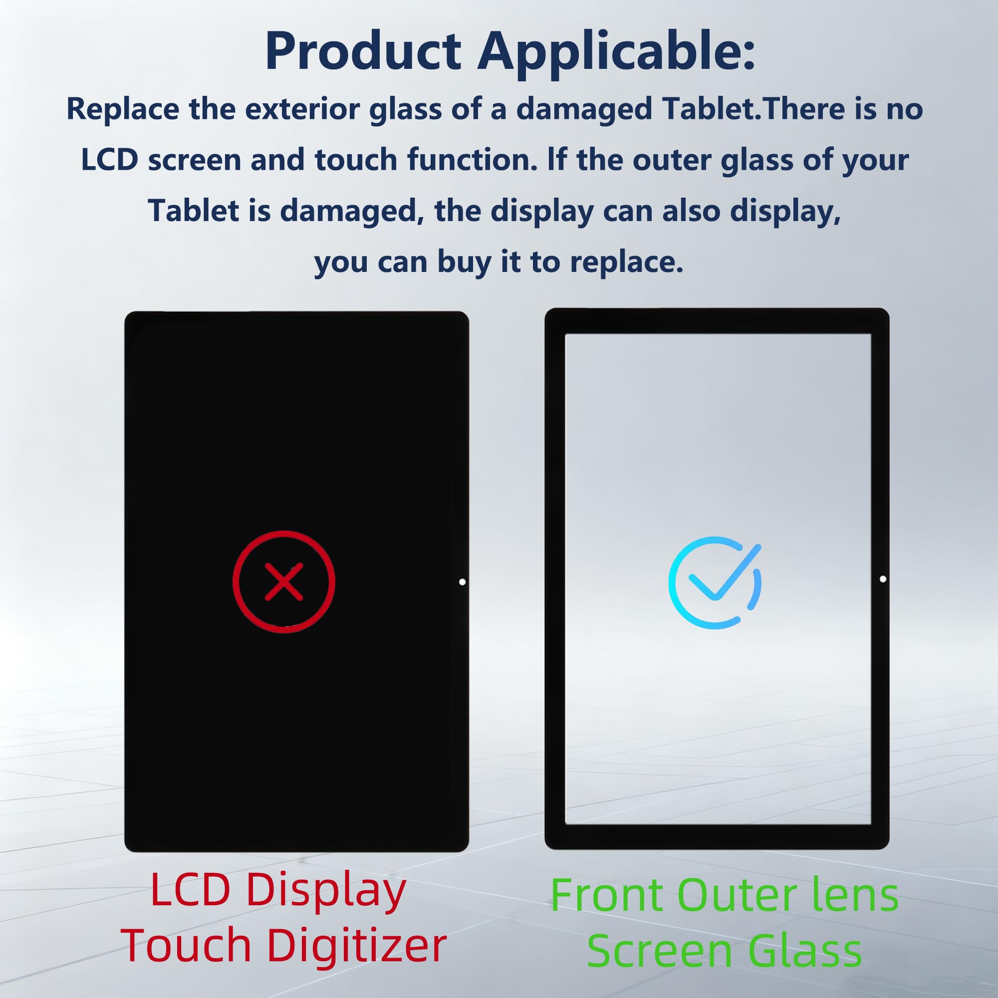 Kit de réparation d'écran en verre avant compatible avec Samsung Galaxy Tab S5e + OCA (pas d'écran LCD ni numériseur tactile)