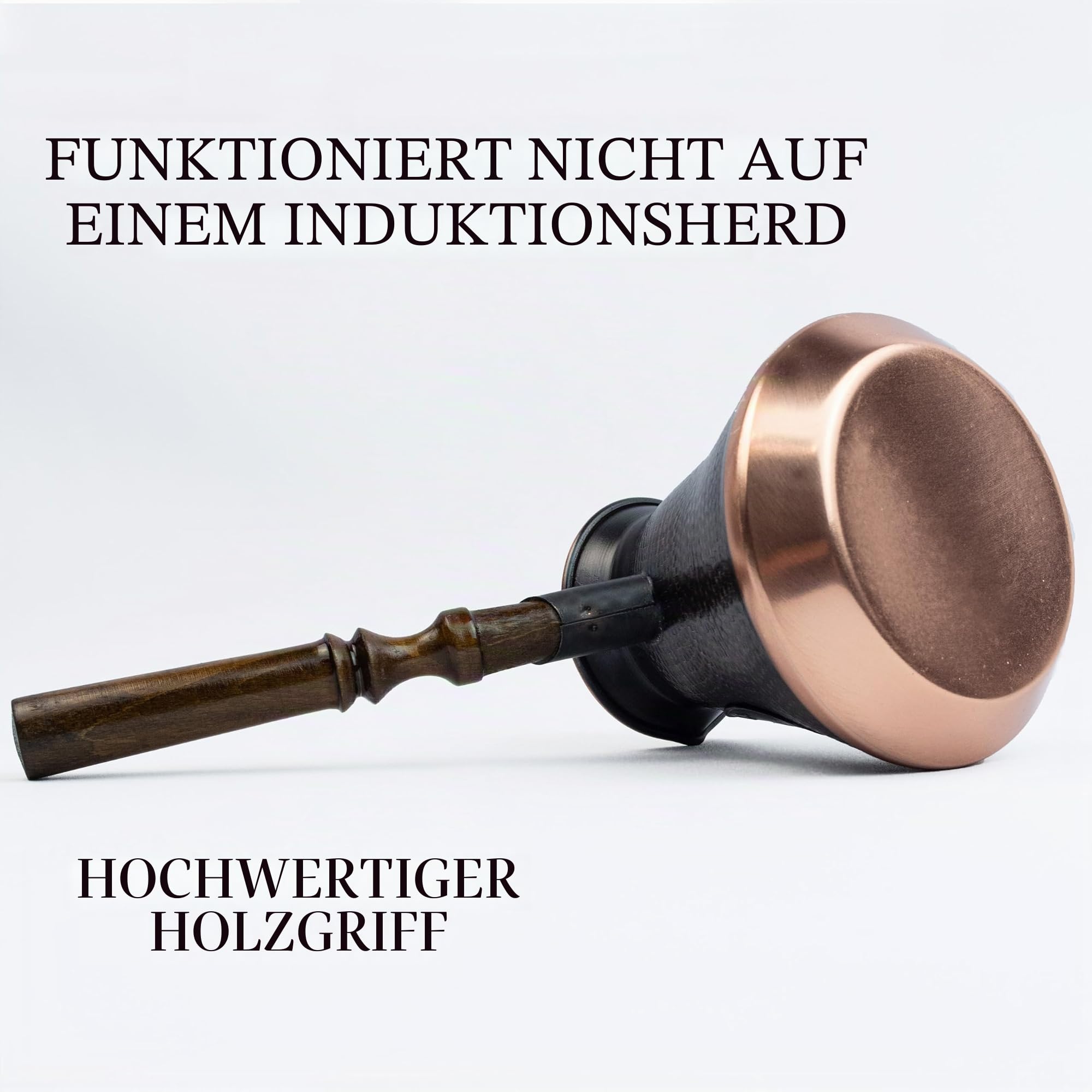 Handgefertigte armenische Kaffeekanne, 600 ml, Kupfer, Jazva Ararat, Türkisch, Arabisch, Griechisch, Cezve Jezve, Ibrik, Türka, Jazve Maker, Holzgriff, 7 Tassen