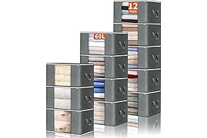 Space-Saving 60L Clothing Organizer Bags for Moving and Storage