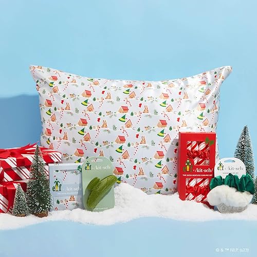 Miniatura 8 de Kitsch Funda de almohada de satén Elf x con cremallera, más suave que la seda para el cabello y la piel, fundas de almohada refrescantes  Tamaño