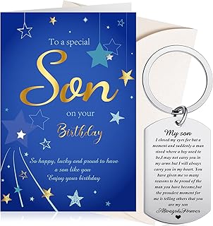 Yaomiao Son Birthday Card Son Keyring Gifts from Mum Dad Inspirational Son Keyring Encouragement Son Gifts Birthday Present for Son Adult Birthday Christmas Graduation Present Supplies