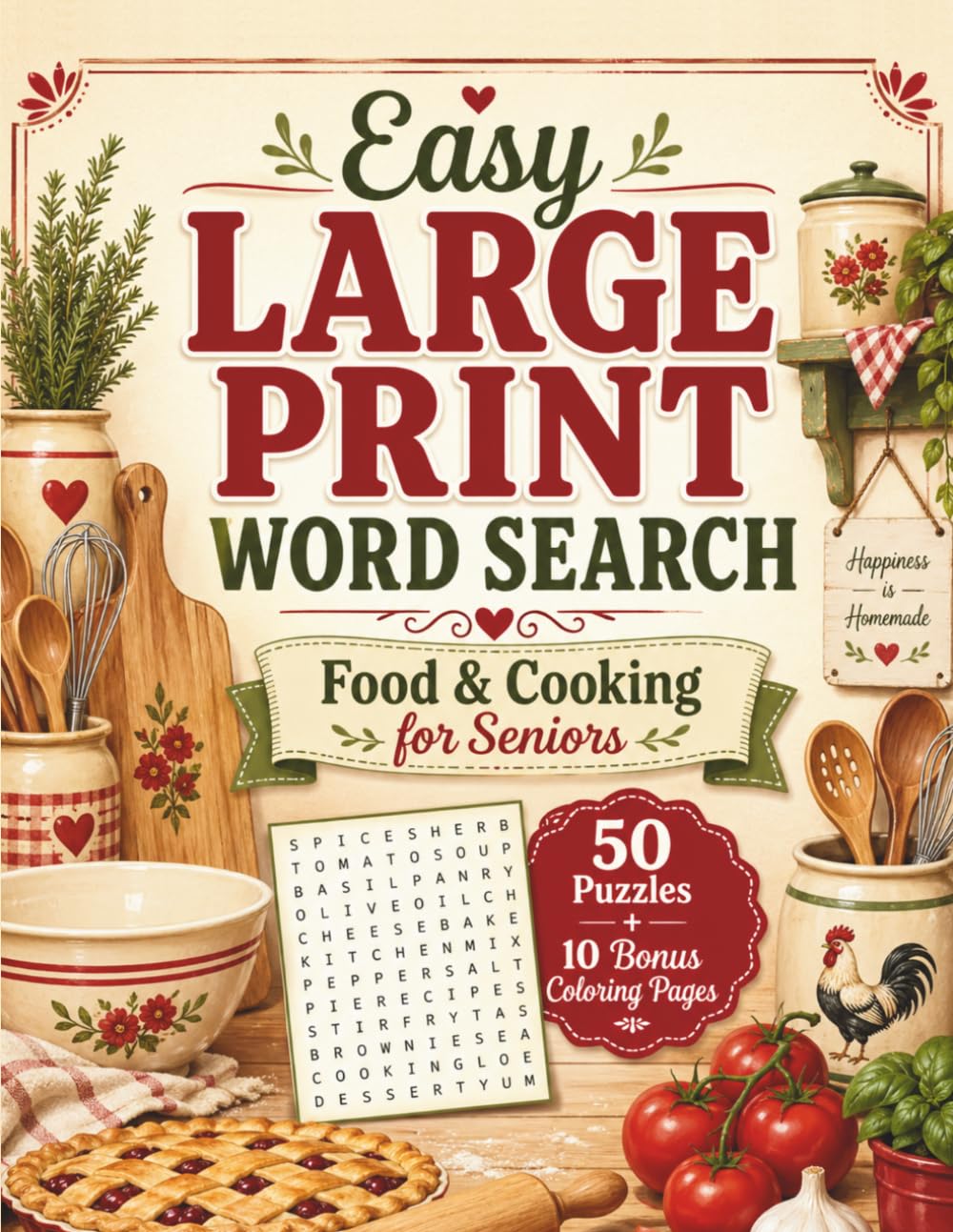 Easy Large Print Word Search: Food & Cooking for Seniors (Word Search Series)