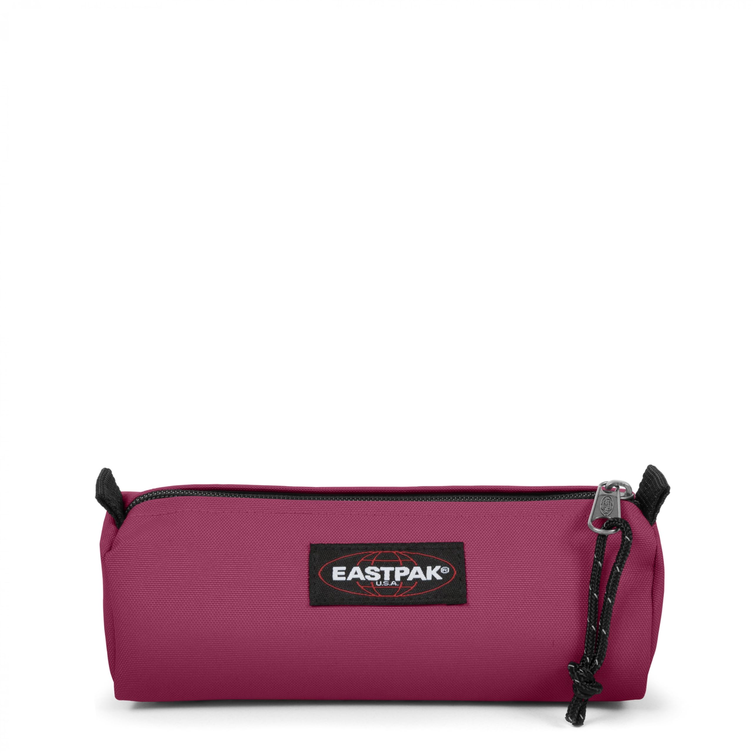 EASTPAK Benchmark Single Pencil Case – Water-Resistant Polyester, Zipper Compartment, Lightweight & Durable, Wine Burgundy