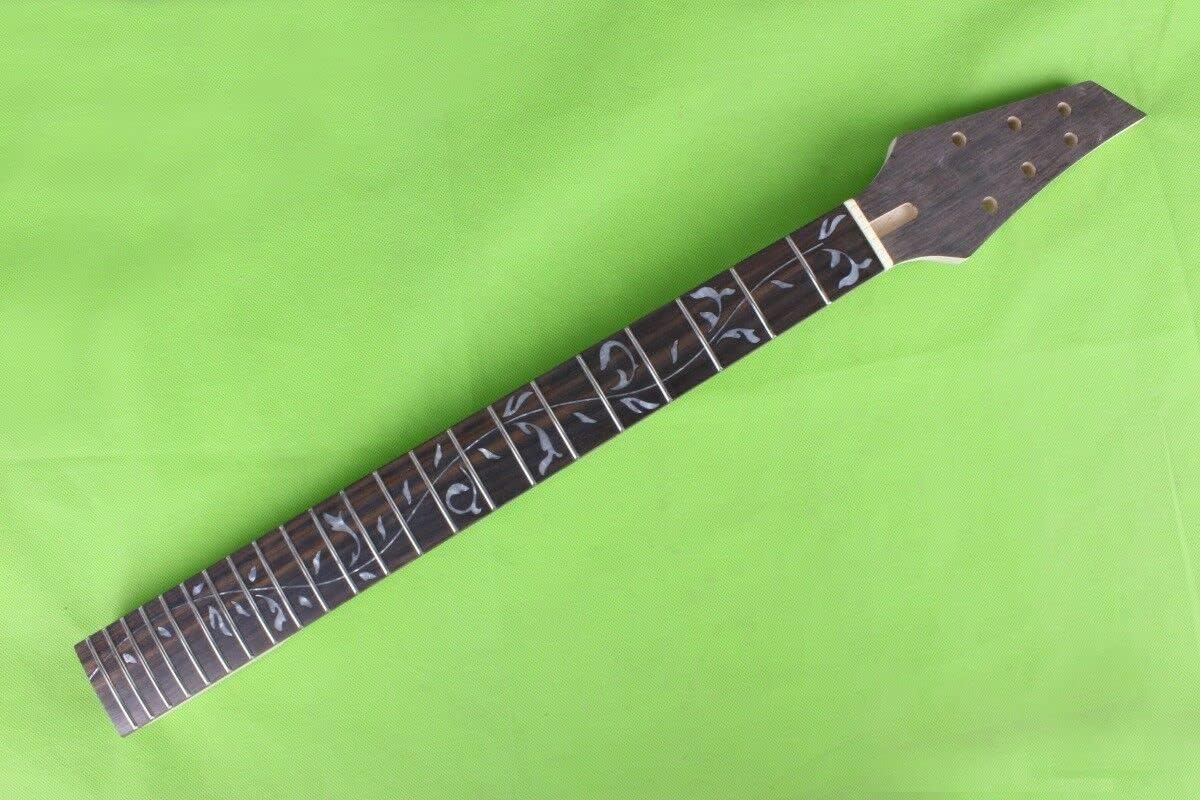 Maple guitar neck 24fret 25.5inch Rosewood Fretboard Vine Inlay Bolt on heel DIY 6string guitar neck