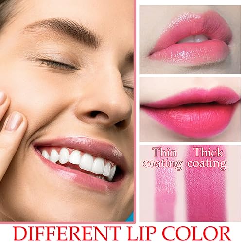 Miniatura 7 de CAHIUYOA 2 lápices labiales de flores de cristal, lápiz labial que cambia de color, lápiz labial mágico de gelatina, hidratante nutritivo de larga