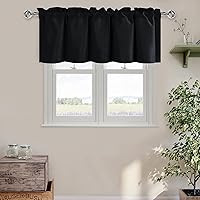 Vista 62 de DWCN Cenefa burdeos para ventanas, cenefa de cocina, cenefa de cortina de Navidad, cortinas de ventana de sótano, 1 panel, 42 x 18 pulgadas