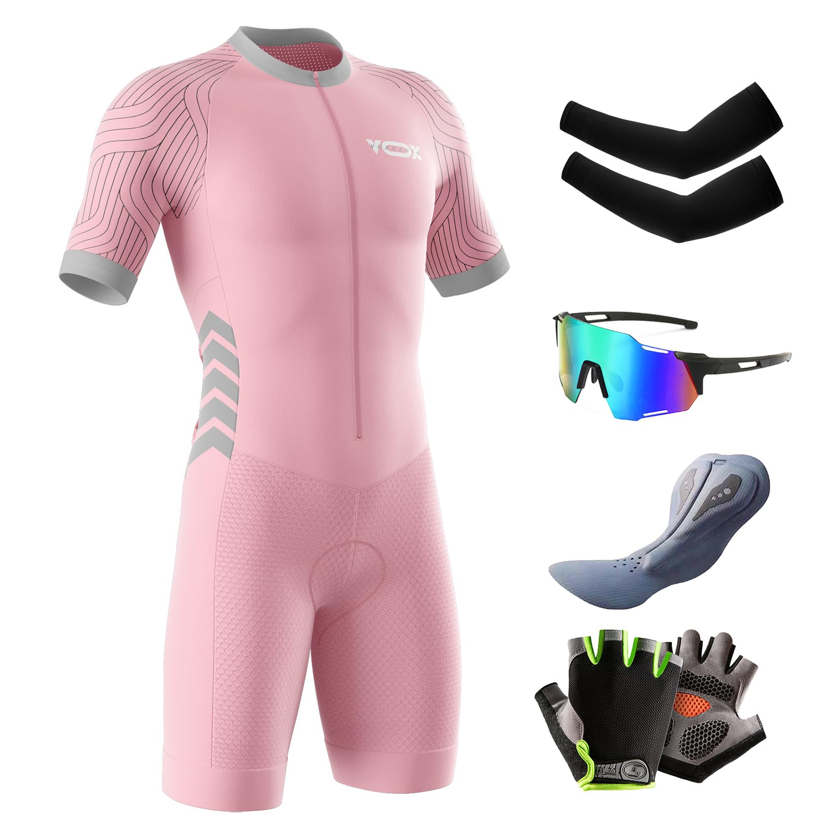 Traje de Triatlón de Manga Corta para Hombre,Traje de Ciclismo Hombres de Traje Tri,Traje de Ciclismo de Secado rápido MTB Mono Racing
