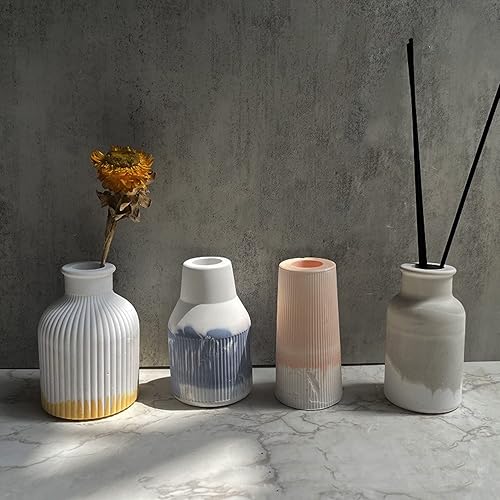 Miniatura 2 de Woohome Moldes de resina epoxi para floreros, 4 moldes de silicona para joyería para hacer contenedores de flores, soporte para brochas de