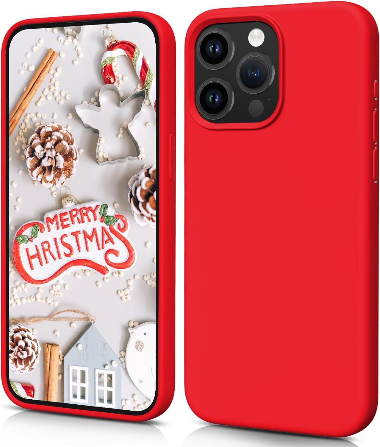 CRUPED™ Ultra fit Silicone Case for iPhone 15 Pro Max Back Case Cover (6.7 Inch) | Liquid Silicone Ultra Fit Protective Shockproof Case | Compatible for iPhone 15 Pro MaxCase (Red)