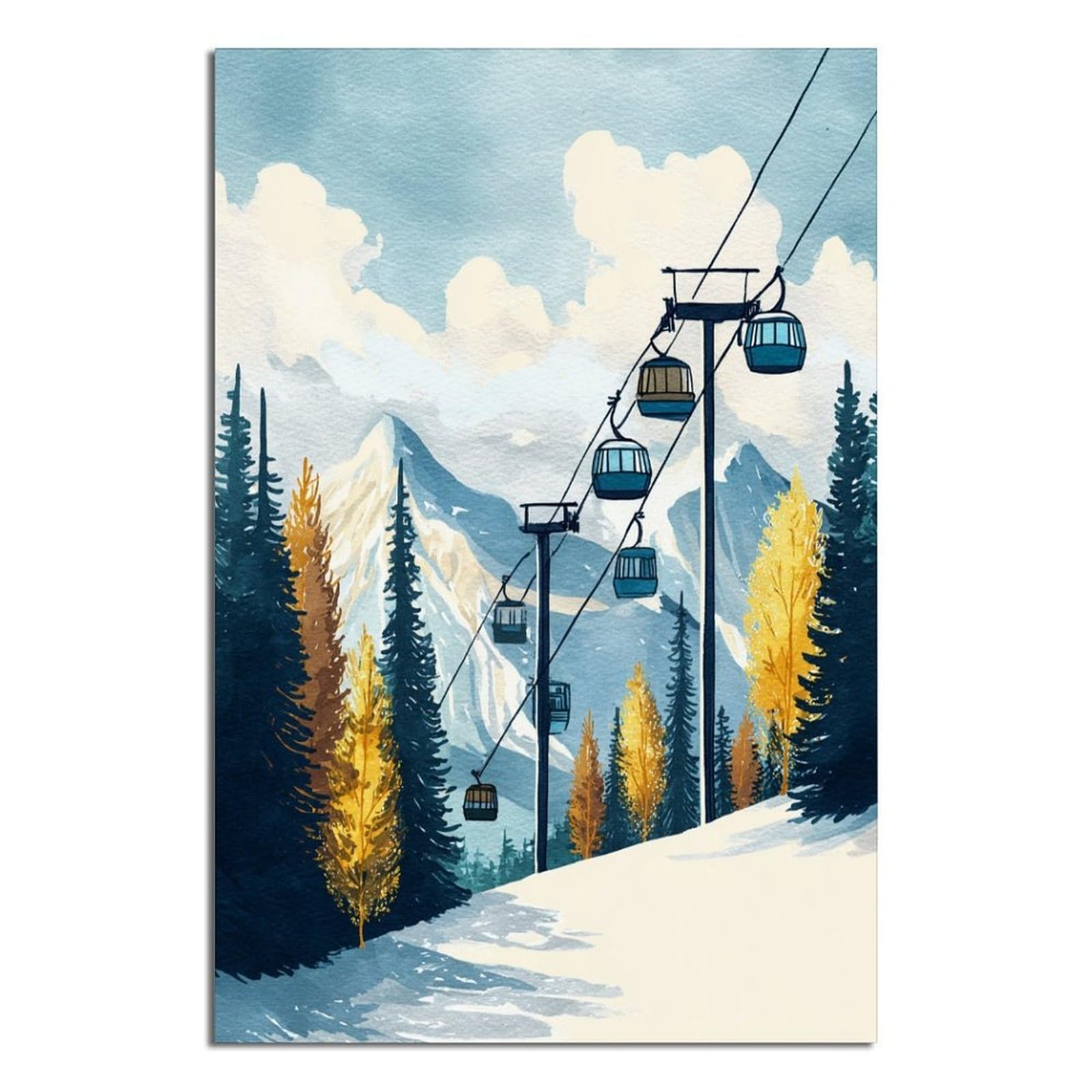 CFXNGA Aspen Poster 20x30inch(50x75cm) Vintage Watercolor Canvas Art