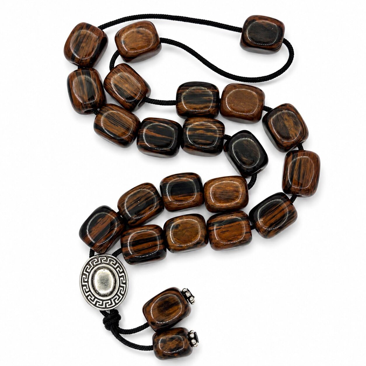 Braune Obsidian-Edelsteine, griechische Komboloi-Sorgenperlen