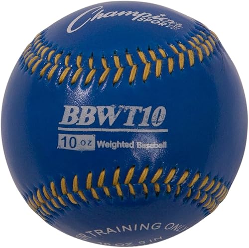 Miniatura 4 de Champion Sports Juego de béisbol de entrenamiento con peso, núcleo de corcho de goma, funda de cuero, juego de 4 bolas, pesas graduadas, 9 a 12