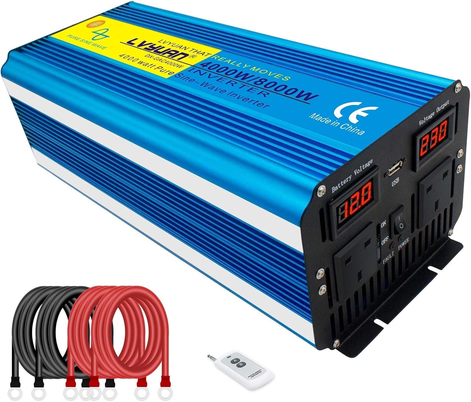 LVYUAN POWER INVERTER PURE SINE WAVE 4000W /8000W DC 12V to AC 230V