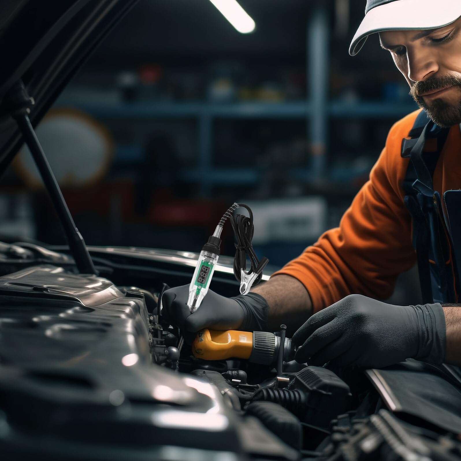 2 Szt. Wielofunkcyjny Tester Napięcia Samochodowego z Diodą LED Cyfrowa Próbówka Do Testowania Obwodów i Instalacji Samochodach Motocyklach Oraz Pojazdach Użytkowych