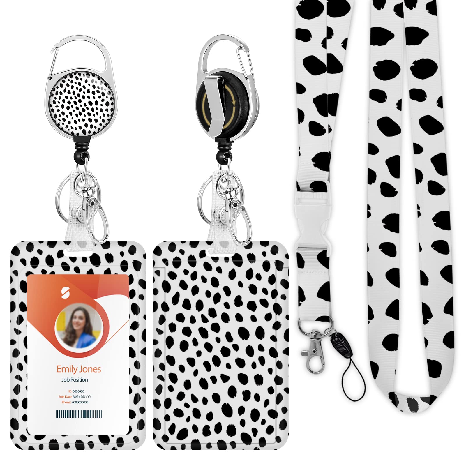 ID Badge Holder with Lanyard,Retractable ID Badge Card Holders Detachable Neck Lanyard Strap with Badge Reel and Vertical ID Holder for Nurse Students