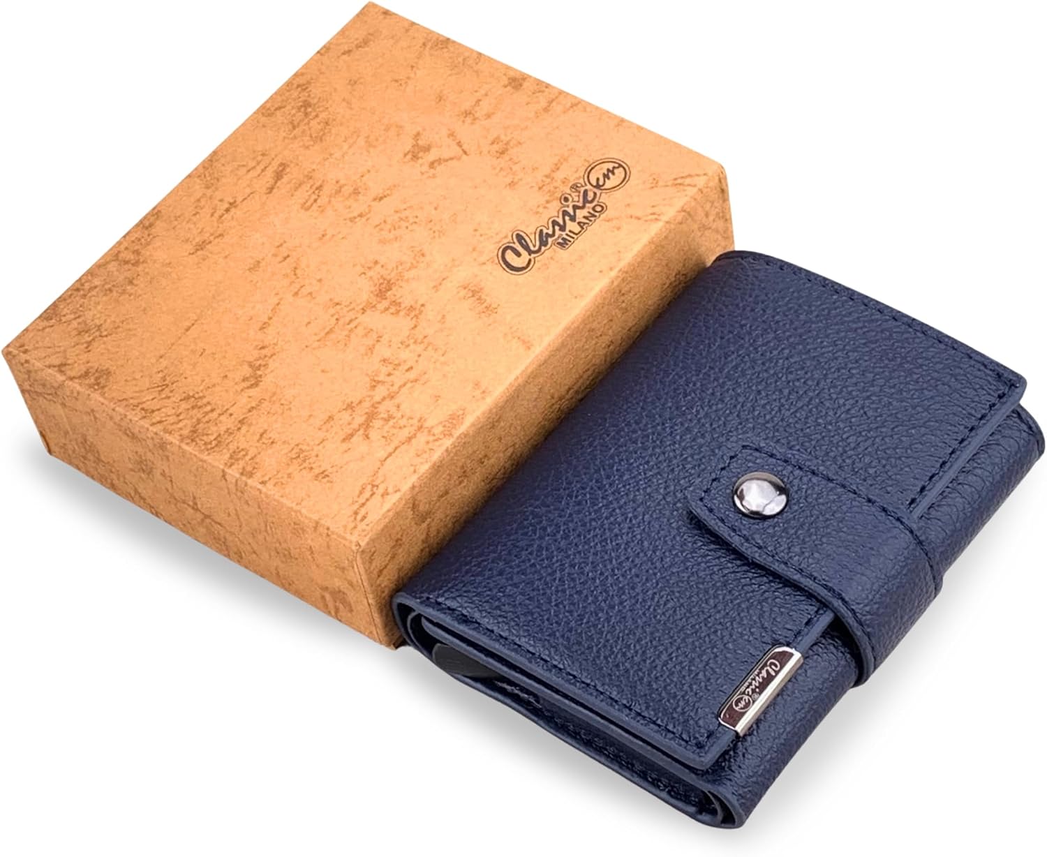 Classic Milano® RFID Blocking Faux Leather Wallet for Men and Women | Card Holder Wallet Pop-up, Credit Card Holder for Men | Wallet for Men & Women’s Card Wallet (Blue (K1802#-F815HB#))