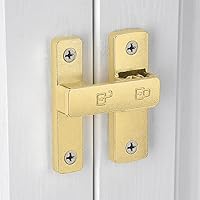 Vista 3 de Paquete de 2 Pestillos Dorados para Puerta de Granero, Cerradura de Portón de 180 Grados, Herrajes de Pestillos de Portón Abatible, Pestillo