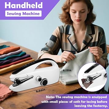 Handheld sewing machine, mini portable sewing machine, electric and lightweight, suitable for beginners to DIY home sewing machines, emergency repair of clothing and fabrics