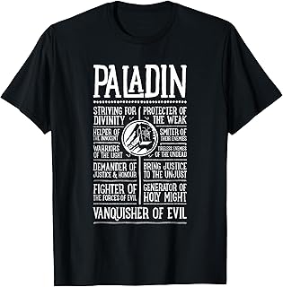Wow Paladin Role Playing Gamer T-Shirt Small