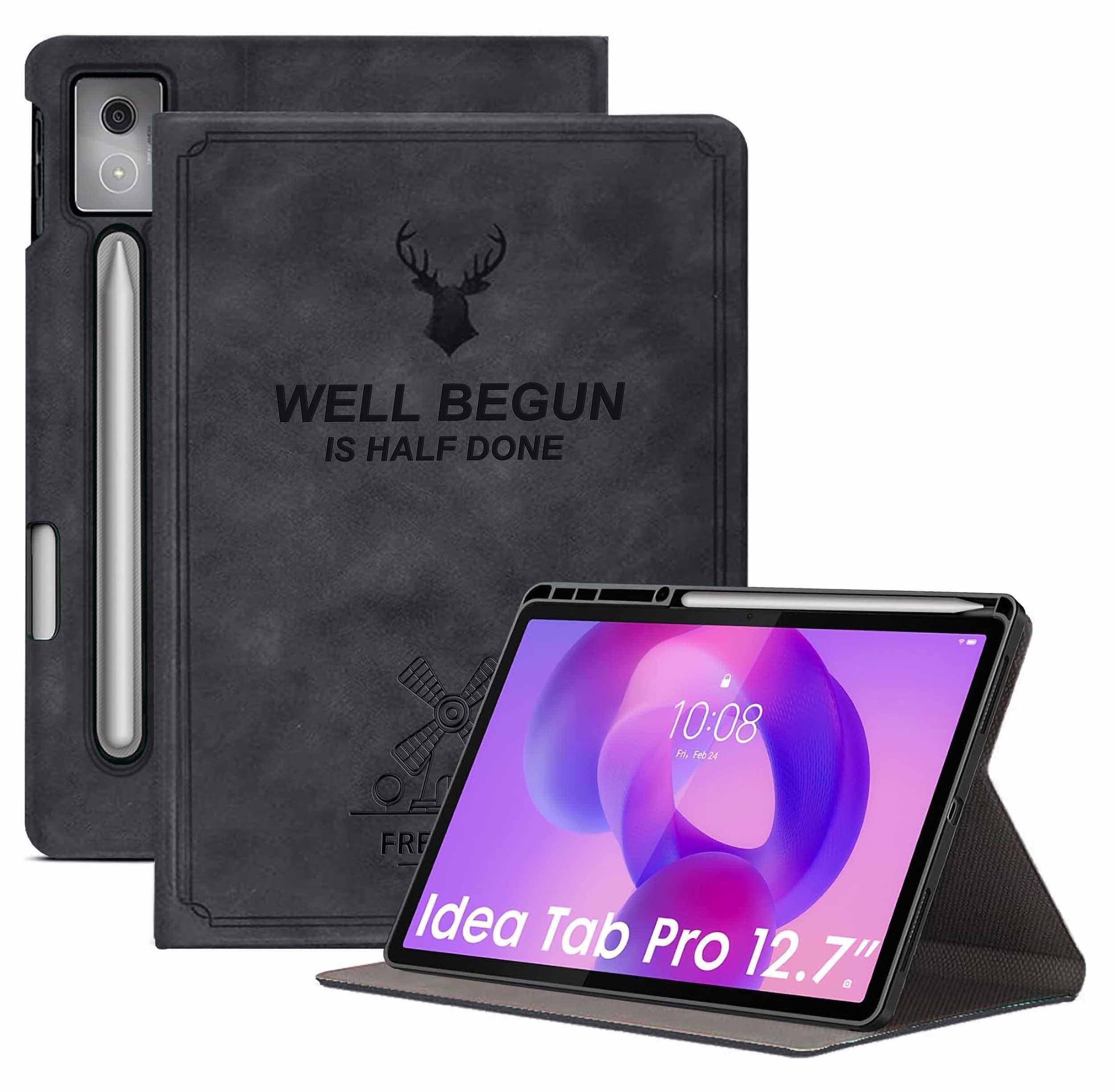 ProElite Cover for Lenovo Idea Tab Pro 12.7 inch 2025 Case Cover, Deer Smart Flip Case Cover for Lenovo Idea Tab Pro 12.7 inch Tablet with Pen Holder, Black-image-26