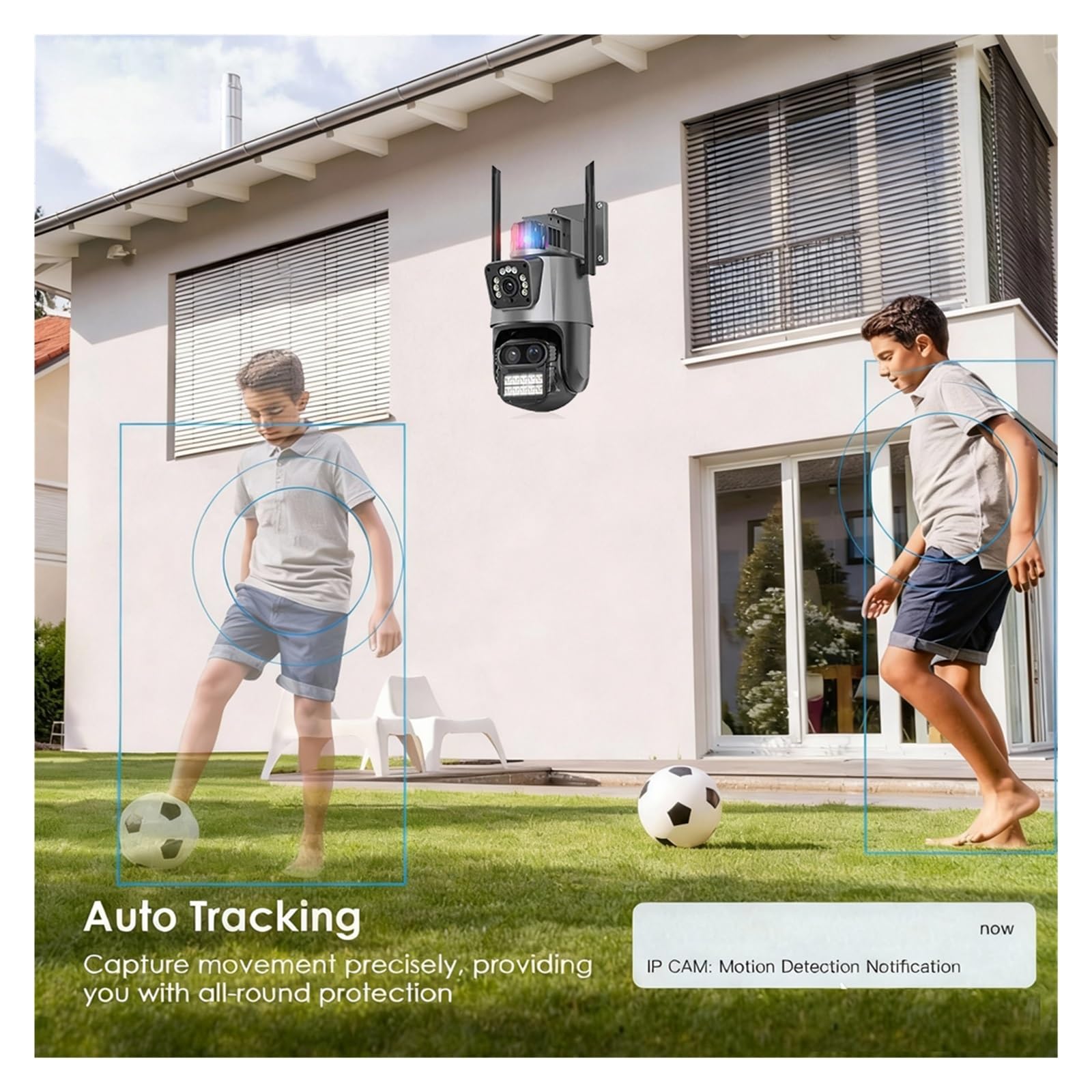 Kit sans Fil à Trois objectifs avec Zoom 8X de 10e génération(2T,4 Cameras 10CH NVR)
