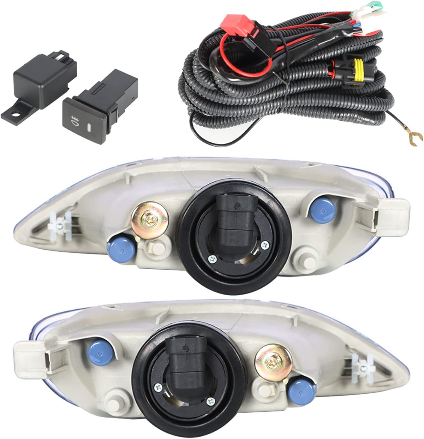 Silscvtt Fog Lights Assembly Replacement for 2005-2008 Corolla with Bulbs + Bezel Front Driving Fog Light Left+Right Side (Passenger & Driver Side)