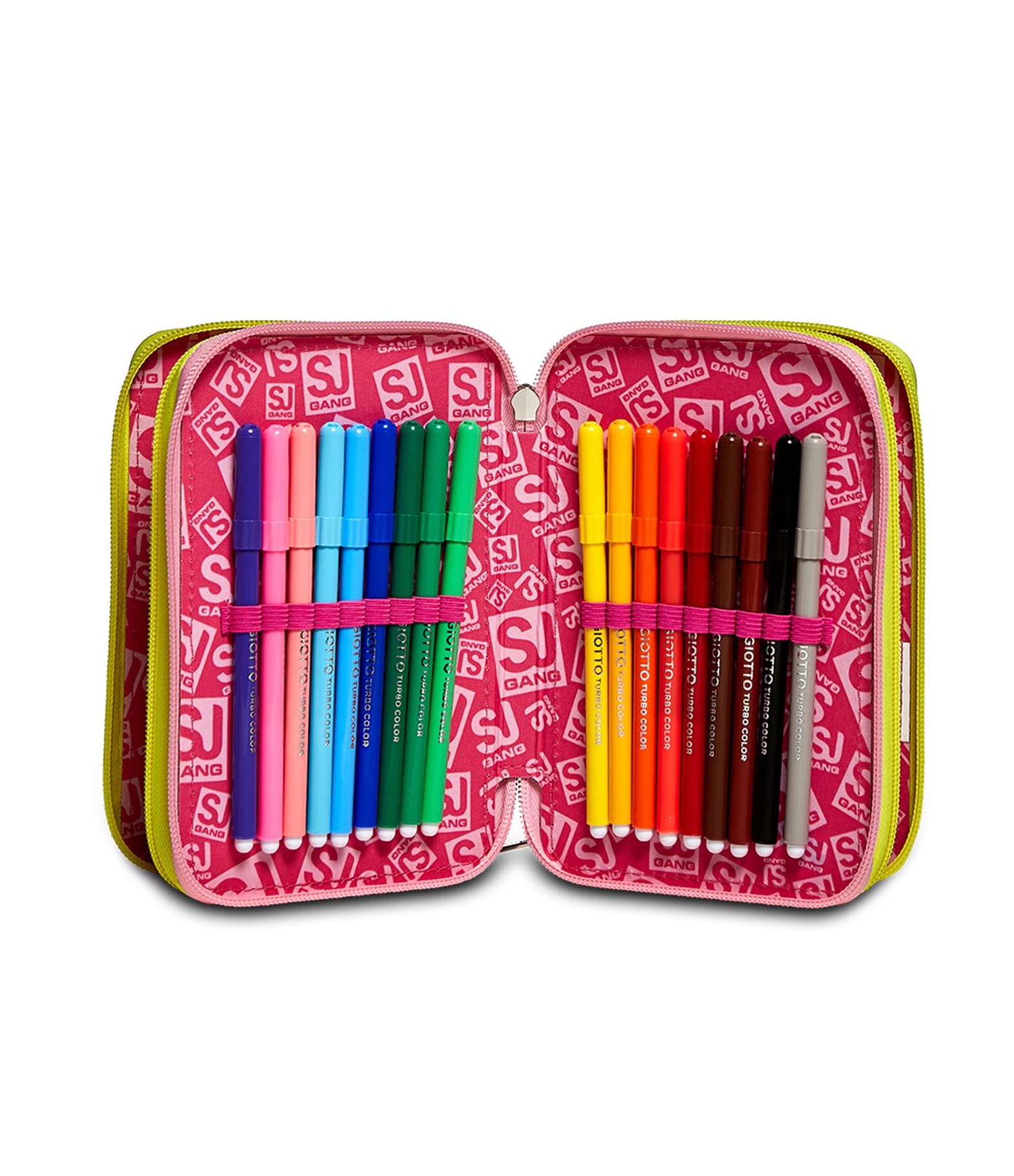 SJ GANG STYLE JAM GANG Astuccio 3 Zip Astuccio 3 Zip, Bambine e ragazze, Rosa, Taglia Unica