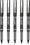 Pilot Precise V5 Stylos à rotule à bâton, point très fin, 5-Pack, Encre noire -26010 | Stylo à roller pour écriture lisse, parfait pour les notes et le journaling, stylo à bille à roulement anti-dérapant