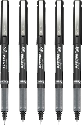 Miniatura 6 de PILOT Precise V5 Stick - Bolígrafos de tinta líquida con punta extrafina 05 mm tinta negra paquete de 5 26010