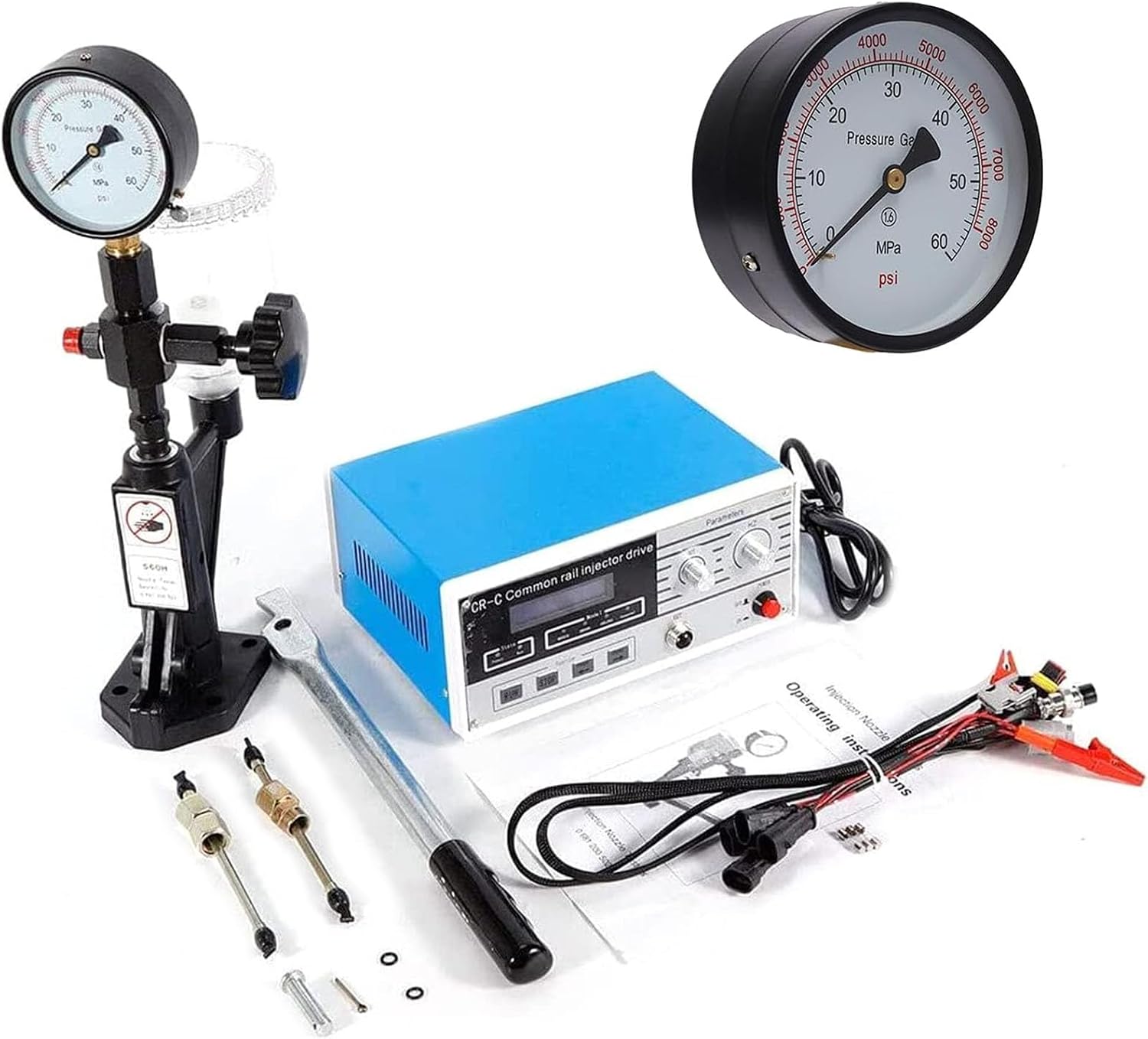 CR-C Common Rail Injector Tester Kit with S60H Fuel Nozzle,Multifunction Diesel Injector Testing Machine,for 6190/6200/6170 Diesel