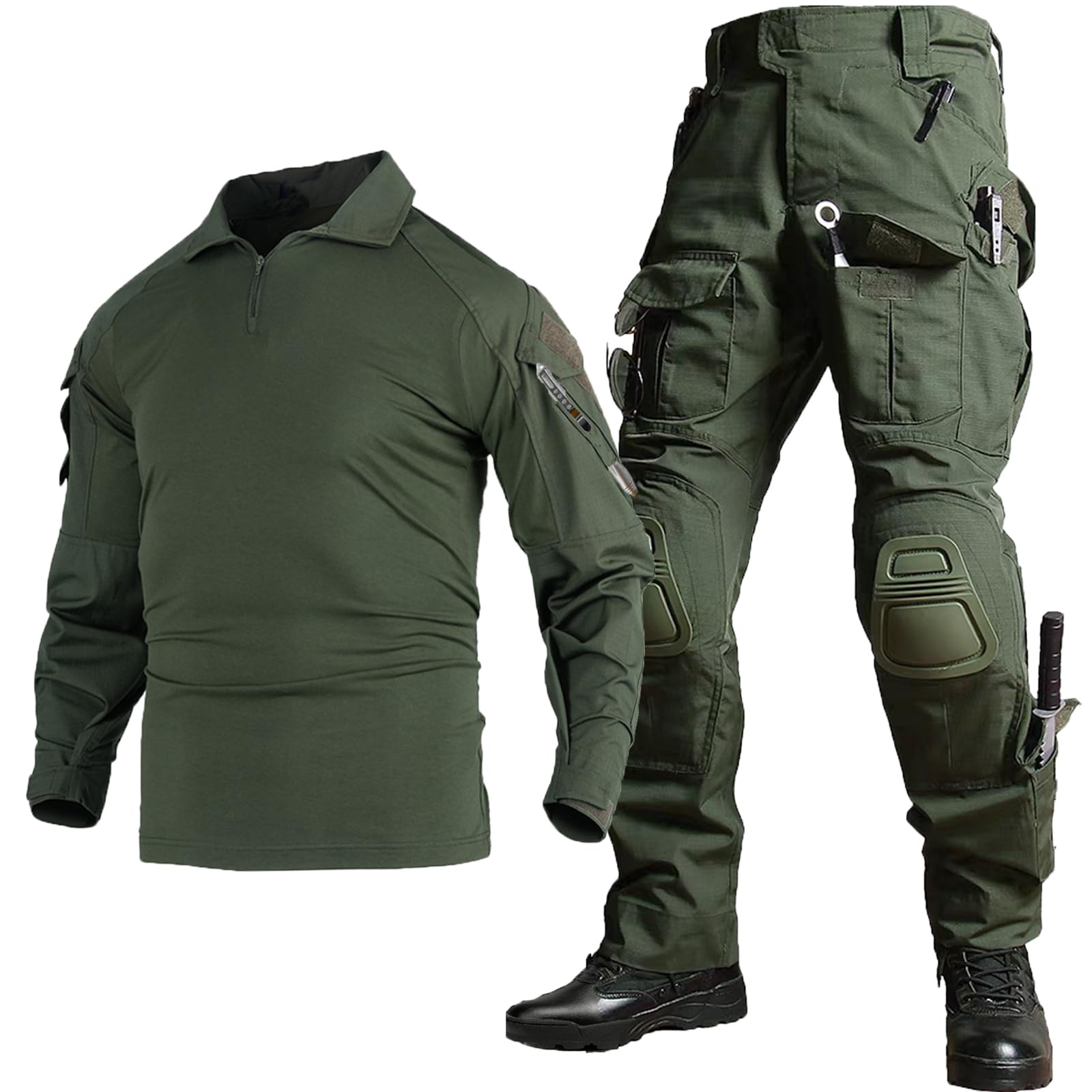 Mens G3 Combat Uniform Tactical Combat Shirt and Pants Suit Hunting Paintball Airsoft Apparel Set