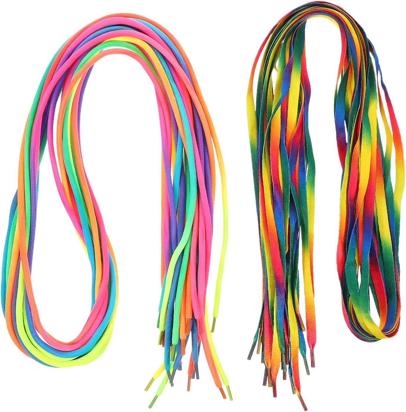 10 Pairs Gradient Flat round Shoelaces 120cm Rainbow Colorful Sneaker Laces for Athletic Shoes Casual Wear Accessories