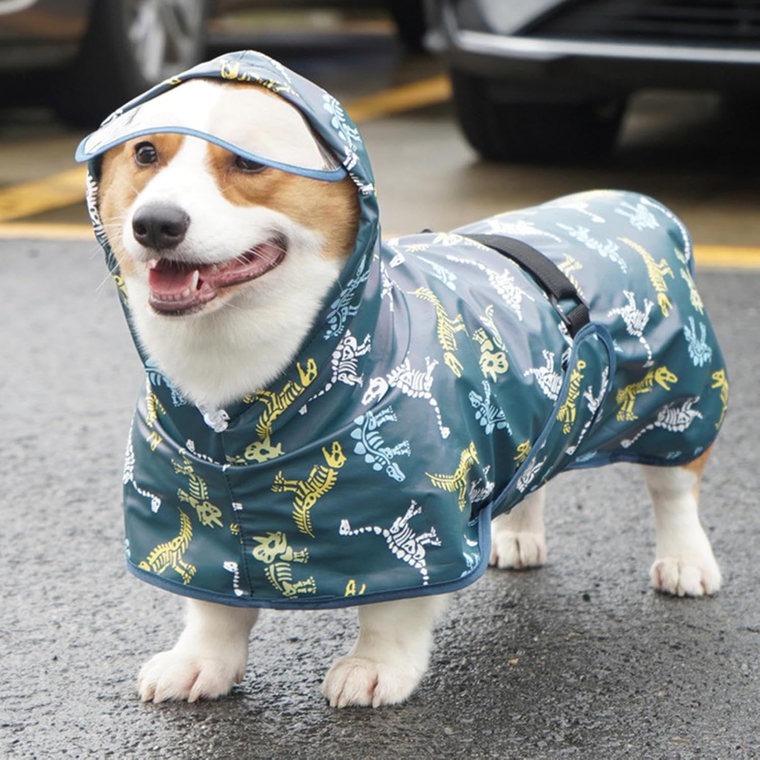 Pet Raincoat Hooded Lightweight Waterproof Windproof Snowproof Rain Jacket | Clothes Lightweight Adjustable Snowproof Windproof Hoodies for Daily Dog Walking Outdoor Rainy Stormy Snowy Weather