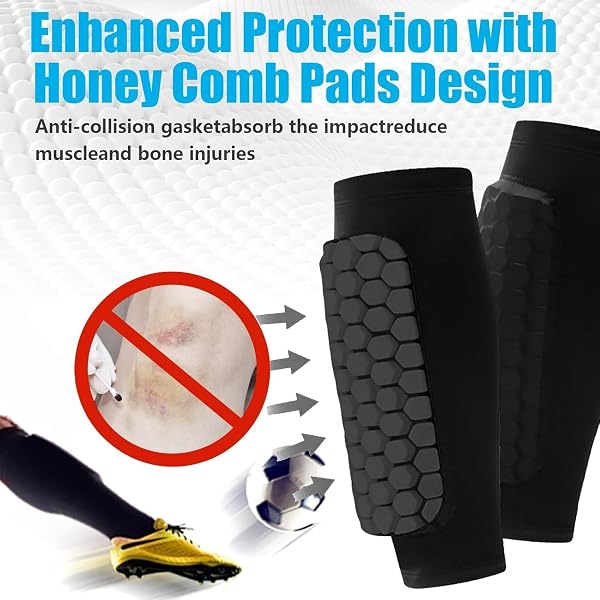 Protege Tibia Foot, Antichoc Shin Defender Guards, Shin Guards Manchon de Protection des Mollets, Protège-Tibias Respirants et Antidérapants, pour Enfants, Adolescents et Adultes - 3