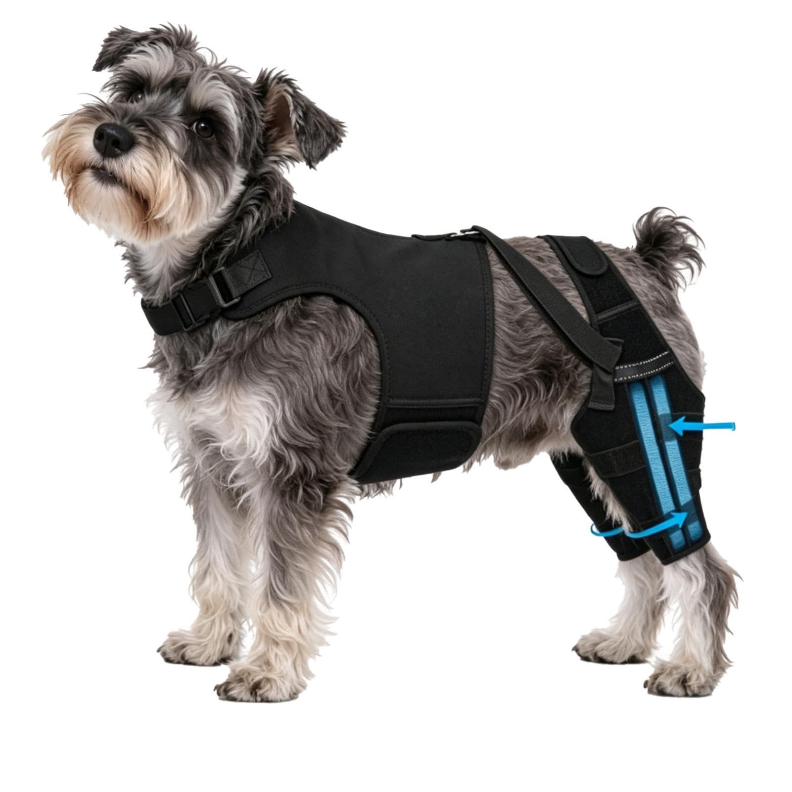 Manchons de récupération pour chien et genouillère de stabilisation pour pattes arrière