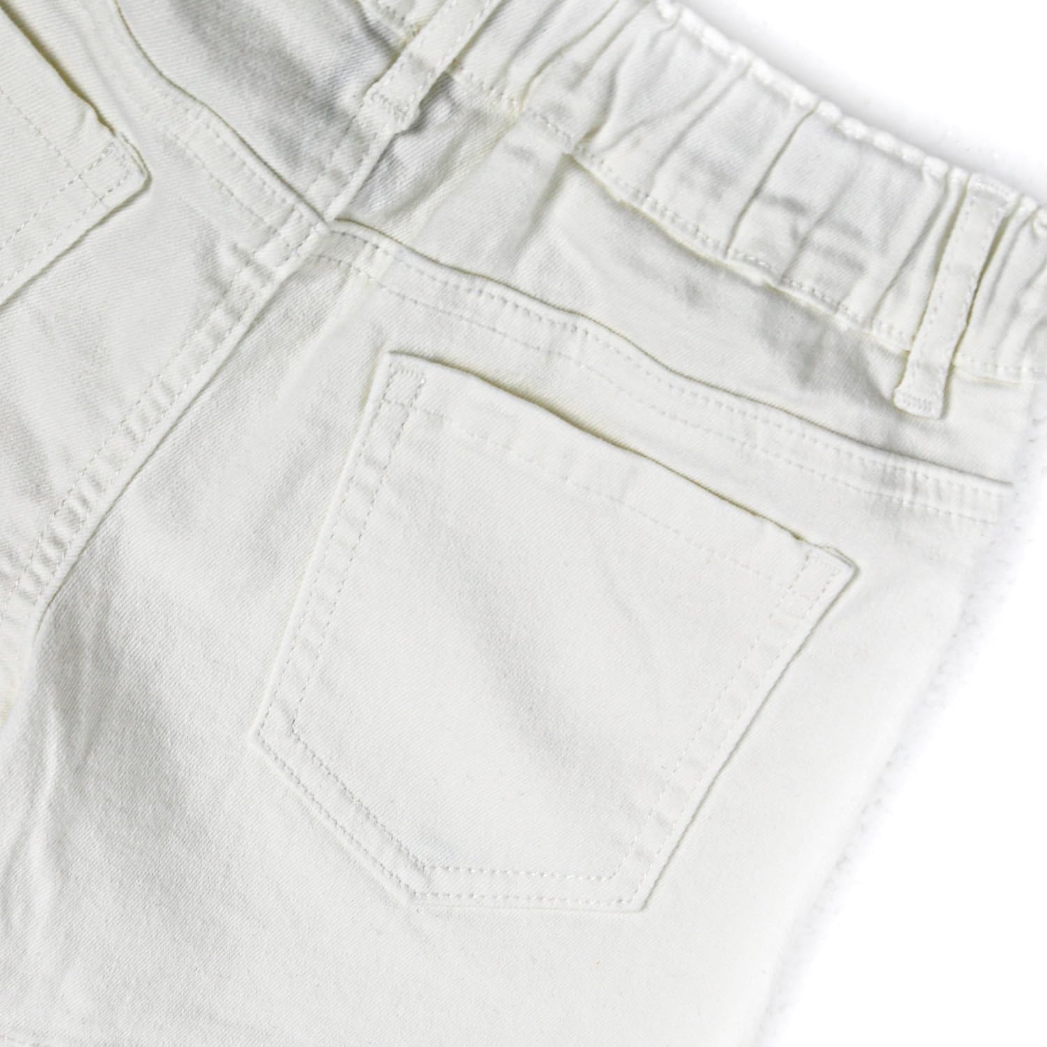 KIDSCOOL SPACE Baby Girls Summer Denim Shorts,Little Kids Ribbed Elastic Waist Half Jean Pants - Image 3