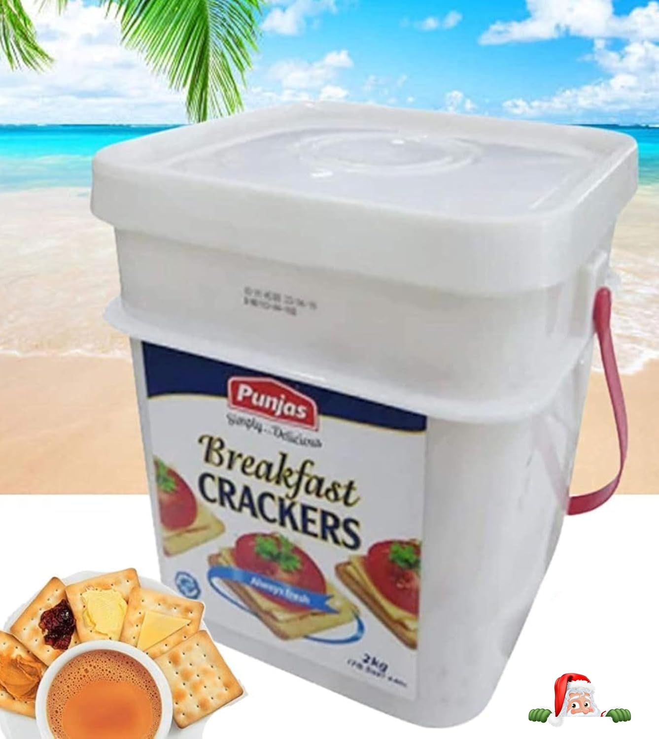 Galletas Breakfast Crackers Punjas, Pack de 2 baldes de 2 kg