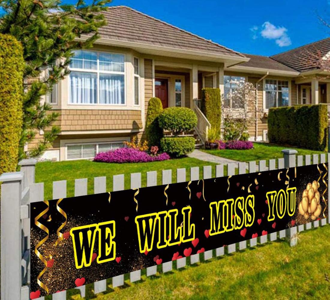 Large We Will Miss You Banner, Farewell Party Decoration, Going Away Party Supplies, Wedding Party, Goodbye Retirement Party, Office Work Party, Graduation Party, Outdoor Indoor (9.8 x 1.5 ft)