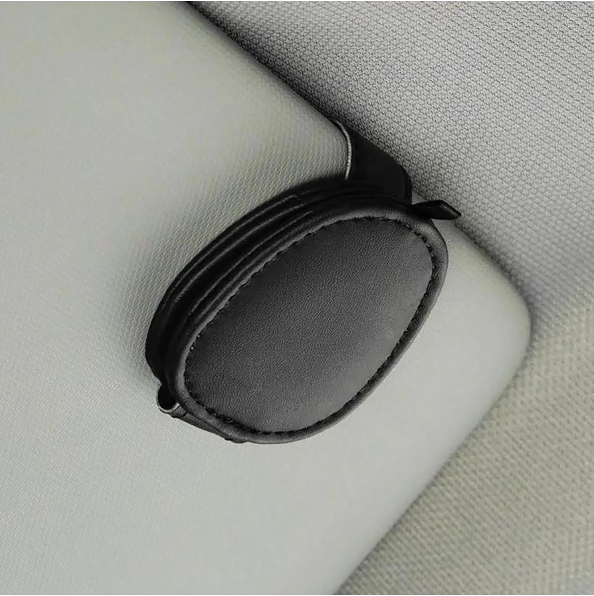 Sunglass Holder 1Pcs Car Sunglasses Holder Universal Sun Visor Clip Leather Portable Sunglasses Clip Eyeglasses Hanger Car Interior Accessories Car Sunglasses Holder(Black)