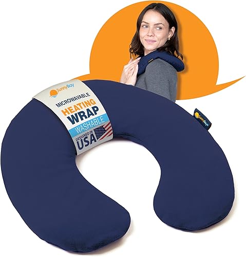 SunnyBay Almohadilla térmica para microondas, almohada para el cuello fría o calentada para microondas con cobertura para los hombros, 2.5 libras de