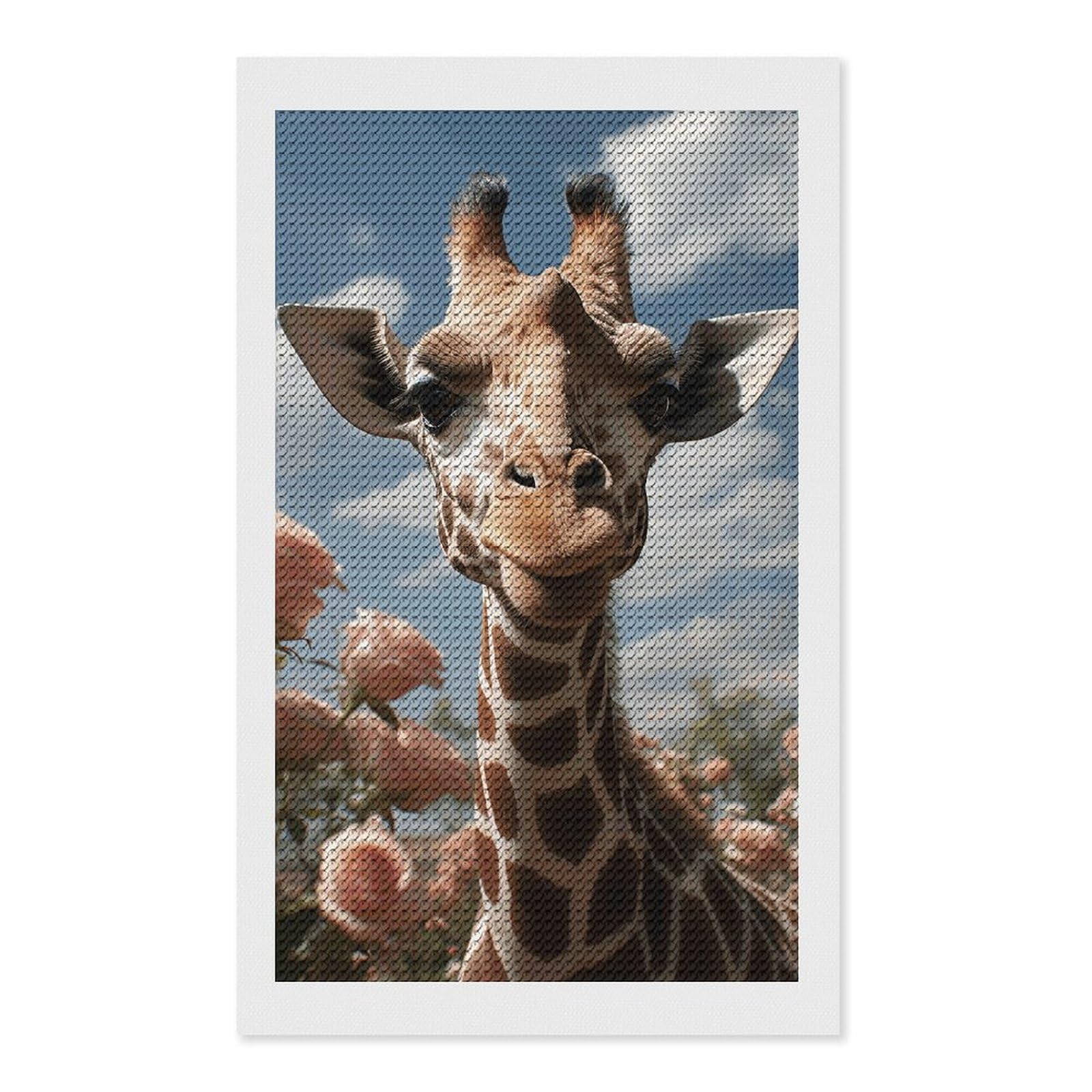 Beautiful Giraffe Diamond Art Kits for Adults, DIY 5D Diamonds Painting Kits for Beginner, Round Full Drill Diamond Dots Painting, Diamonds Pictures Gem Art and Crafts Wall Decor 12"x20"