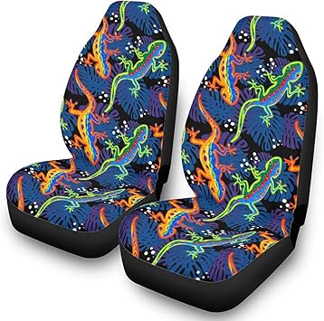 Autostoelhoes, universeel, fit, set voorstoelen, stoelbekleding, hagedis,  dierenprint, autostoelhoezen voorstoelen voor SUV Van Truck White OneSize :  Amazon.nl: Auto \u0026 motor
