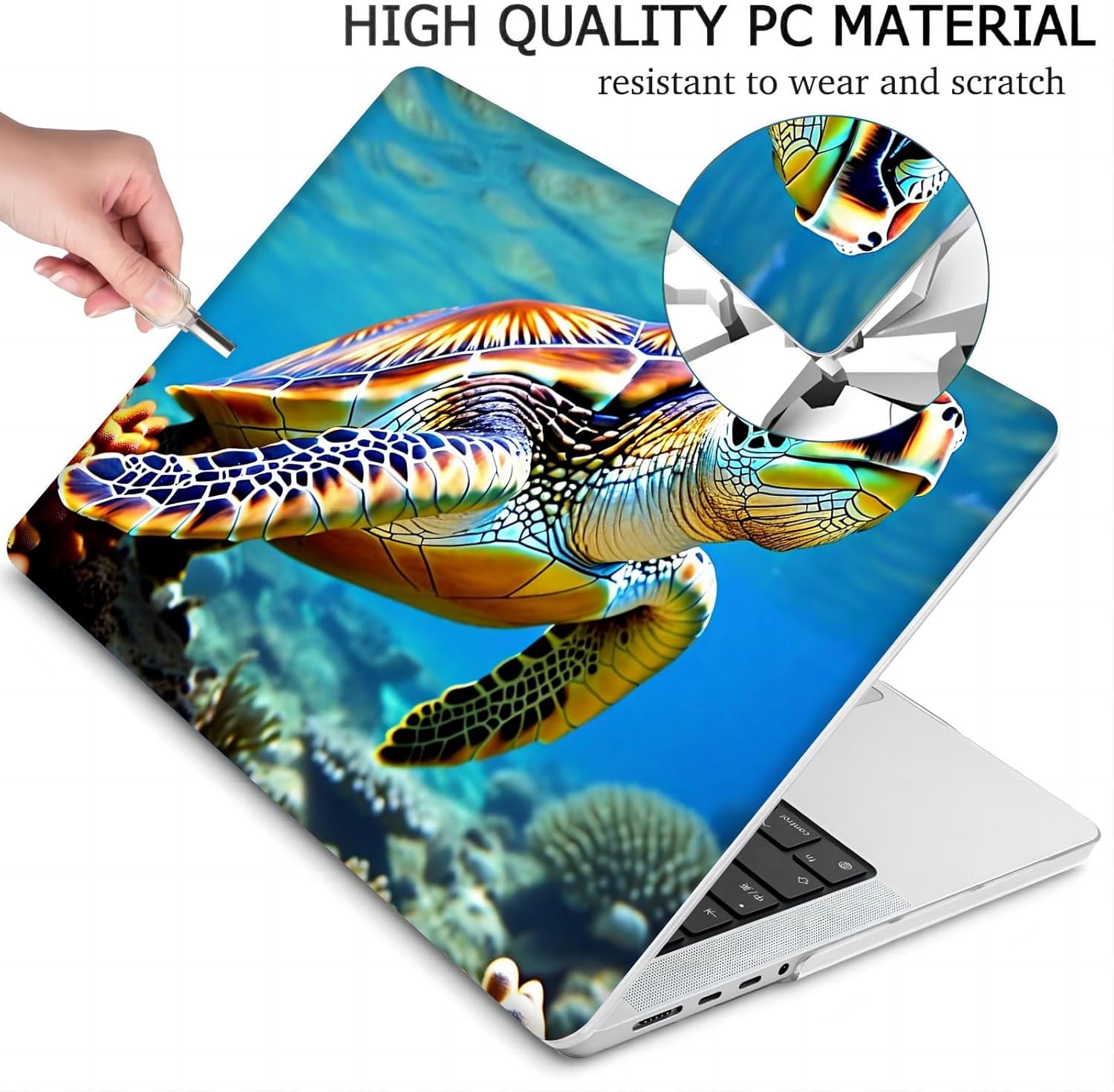 Compatible with MacBook Neo 13-inch, Hard Shell Case with Keyboard Cover and Screen Protector (A3404 A18 Pro chip, 2026 Release) - Sea Turtles MC22070