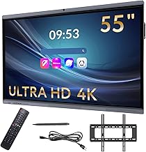 XORO MeetingPad, 55 Zoll interaktives Whiteboard, Smartboard, elektronische Tafel, 4K UHD Touchscreen, Android 13, für Klassenzimmer & Büro, WLAN & LAN, HDMI, USB-C, Kamera, Mikrofon, Lautsprecher