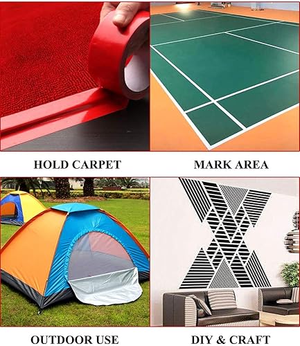 Miniatura 9 de LLPT Cinta adhesiva de alta calidad de 2.36 pulgadas x 108 pies x 0.433in, fácil de rasgar, sin residuos, fuerte adhesivo, color rosa (DT251)